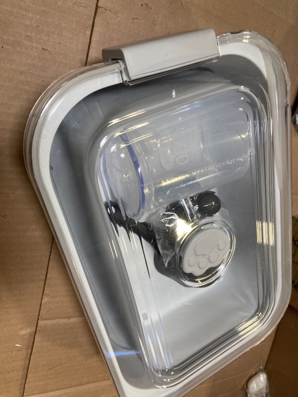 Photo 1 of DDMOMMY 20-23 Lbs Dog Food Storage Container, Collapsible Dog Food Container with Transparent Airtight Lid,Multifunctional Pet Food Storage Container for Dog Cat,Rice,Flour,Pet Food Scoop and Dog Bowl