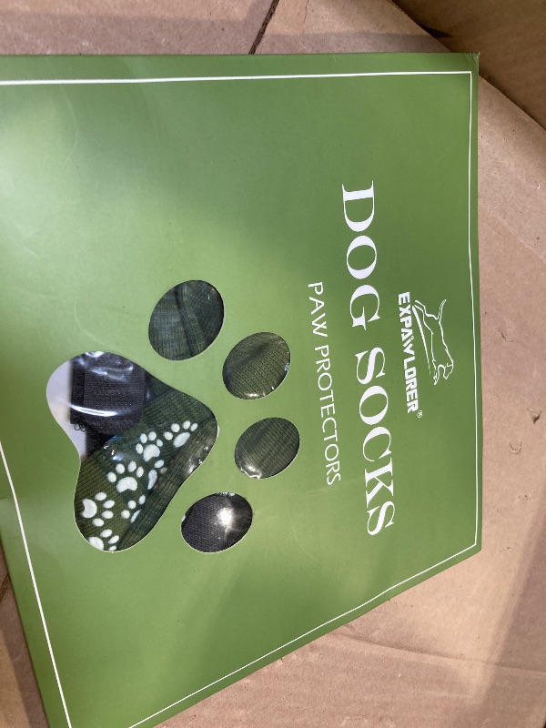 Photo 1 of EXPAWLORER Anti Slip Dog Socks to Prevent Licking Paws, Shoes for Hot Pavement, Dog Booties for Small Medium Large Senior Dogs, Traction Control Boots & Paw Protectors for Hardwood Floors ArmyGreen