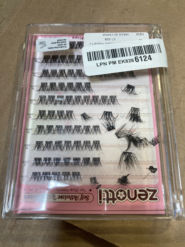 Photo 1 of Self Adhesive Lash Clusters Natural No Glue Eyelashes Clusters Wispy Cluster Eyelash Extensions Pre Glued Lash Extensions 120pcs Press on Individual Lashes 8mm-16mm by zenotti