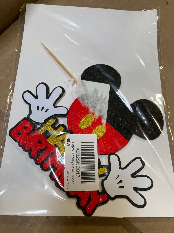 Photo 1 of Happy Birthday Mouse Cake Topper Birthday Party Supplies Cake Decorations Party Theme