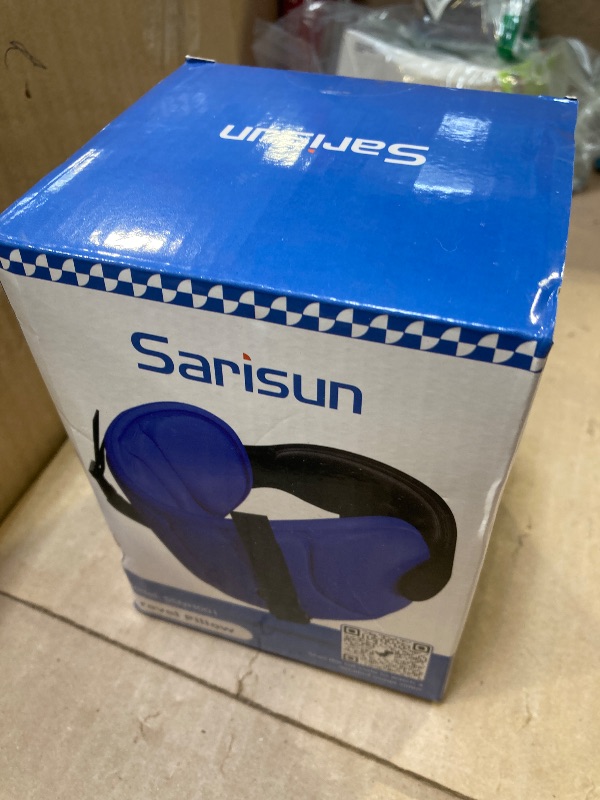 Photo 1 of SARISUN Travel Pillows for Airplanes, Airplane Pillow for Long Flight, Airplane Head Strap with Eye Mask for Sleep, Travel Neck Pillow for Car Road Trip, 360° Support Headrest, Stop Bobblehead, Black