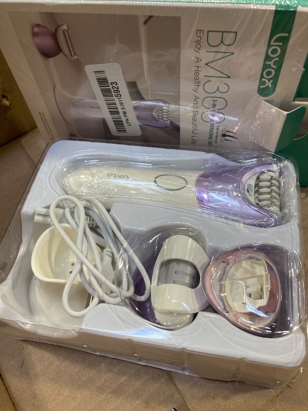 Photo 1 of VOYOR Epilator for Women, Cordless Epilators Hair Removal for Women, 3 in 1 Hair Removal Device for Leg Arm Face with 30 Tweezers, Rechargeable Wet & Dry Electric Lady Shaver & Trimmer BM300 (Purple)
