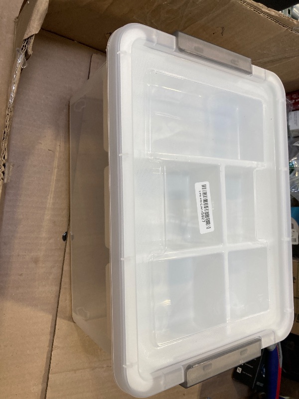 Photo 1 of Citylife 17 QT Plastic Storage Box with Removable Tray Craft Organizers and Storage Clear Storage Container for Organizing Bead, Tool, Sewing, Playdoh