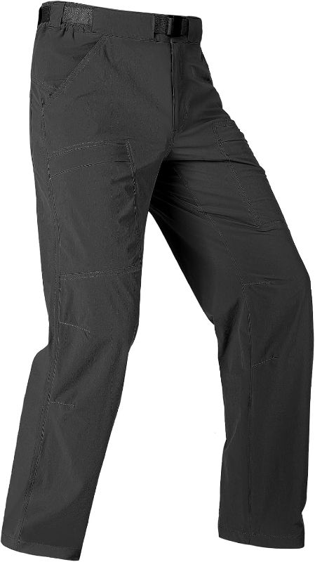 Photo 1 of FREE SOLDIER Men's Outdoor Cargo Hiking Pants with Belt Lightweight Waterproof Quick Dry Tactical Pants Nylon Spandex ( 34W/32L)
