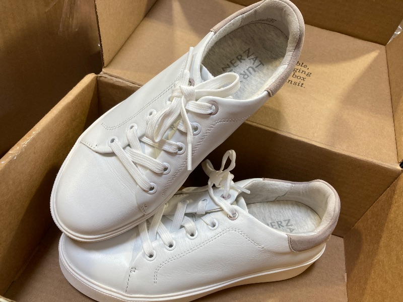 Photo 1 of Naturalizer Womens Morrison2.0 Sneaker White Leather Grey Suede 8 M