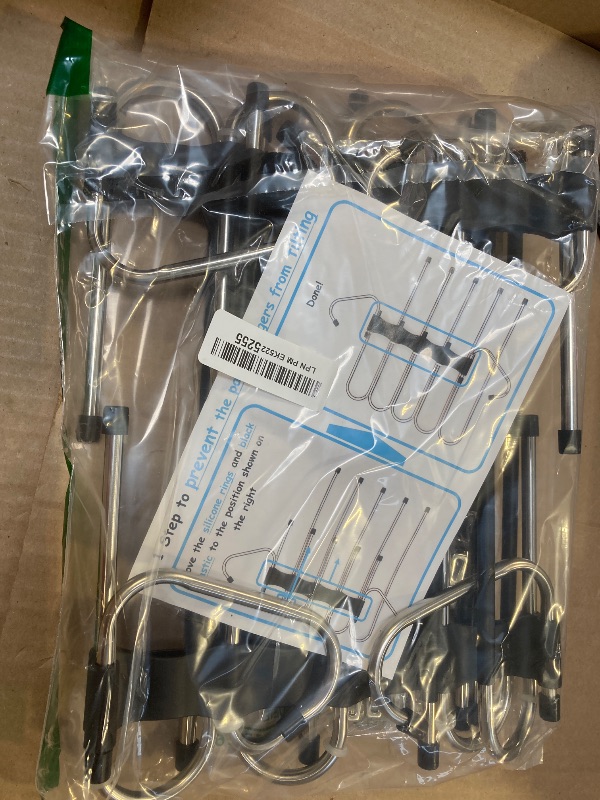 Photo 1 of Magic Pants Hangers Space Saving - 2 Pack for Closet Multiple Layers Multifunctional Uses Rack Organizer for Trousers Scarves Slack (2 Pack with 10 Metal Clips)