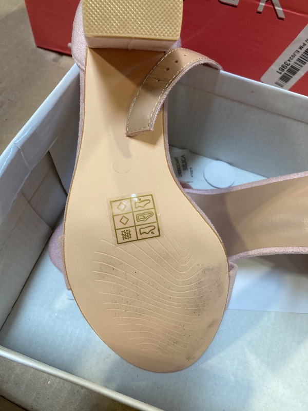 Photo 1 of Allegra K Women's High Chunky Heel Ankle Strap Light Pink Heels Sandals 7 M US