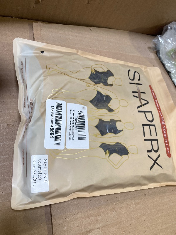Photo 1 of SHAPERX Women's Shaping Mid-Thigh Bodysuit Tummy Control Shapewear Seamless Sculpting Body Shaper,SZ5310-Black-2XL/3XL