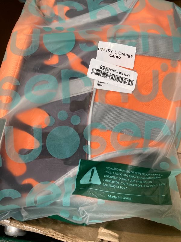 Photo 1 of L---Kuoser Dog Life Jacket, High Visibility Ripstop, Adjustable for Medium Dogs, OrangeCamo