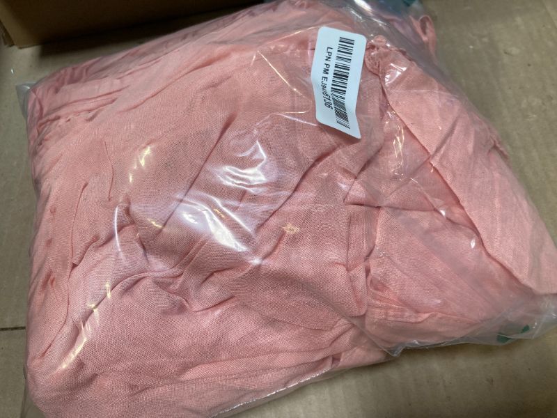 Photo 1 of DeZerlor Coral Pink Cheesecloth Table Runner Summer Sheer Coral Cheese Cloth Table Runner Boho Gauze 120 Inches Warm Pink Summer Table Decorations for Wedding Bridal Baby Shower Tea Party Decor