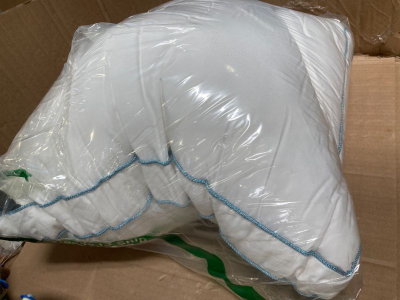Photo 1 of Sleep Climate 37.5® Temperature Regulating Bed Pillow with 2” Gusset 300 Thread Count Down Alternative Standard/Queen Pillow Set of 1 Pack Machine Washable for Side/Back Sleeper Pillows,1 Pack