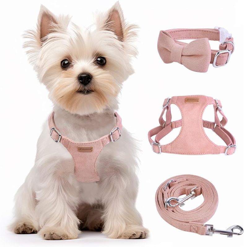 Photo 1 of xs---Dog Harness and Leash Set, XS No Pull Adjustable Puppy Harness with Multifunction Purple Dog Leash and Collar, Soft No Choke Escape Proof Pet Harness Vest for Small Dogs and Cats (  XS)