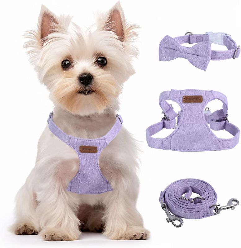 Photo 1 of XS---Dog Harness and Leash Set, XXS No Pull Adjustable Puppy Harness with Multifunction Pink Dog Leash and Dog Collar, Soft No Choke Escape Proof Pet Harness Vest for Small Dogs and Cats  , XS)