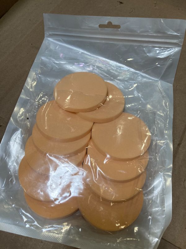 Photo 1 of 12 Pcs Round Makeup Sponges for Foundation Facial Powders Puff Cosmetic Sponge Round Foam Pad Powders Blender(Skin Color)