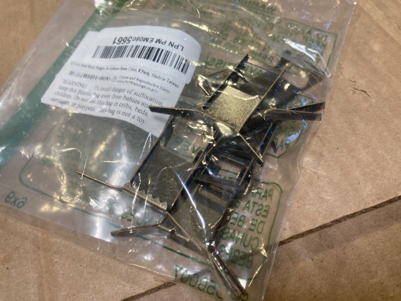 Photo 1 of QCAA Steel Brick Hanger, in Antique Brass Color, 8 Pack, Made in Taiwan