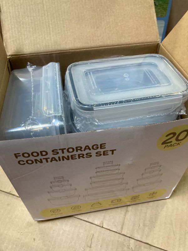 Photo 1 of JSCARES 20pcs Food Storage Containers with Lids Airtight (20 Lids &20 Containers) - Leakproof Meal-Prep Containers for Kitchen Storage Reusable Plastic Microwave/Dishwasher Safe with Labels & Pen