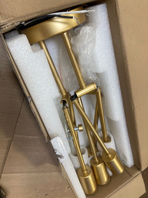 Photo 1 of MEIXISUE Gold Modern Sputnik Chandelier Ceiling Light Fixtures,6-Lights Industrial Metal Semi Flush Mount Ceiling Light for Bedroom Dining Room Living Room Kitchen Hallway UL Listed