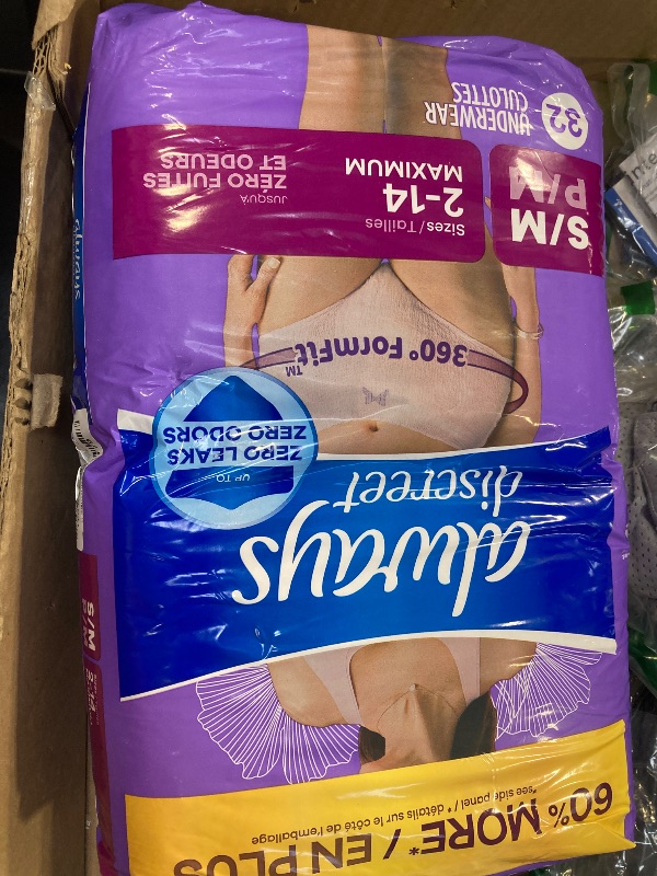 Photo 1 of Always Discreet Incontinence & Postpartum Incontinence Underwear for Women, Small/Medium, Maximum Protection, 32 Count