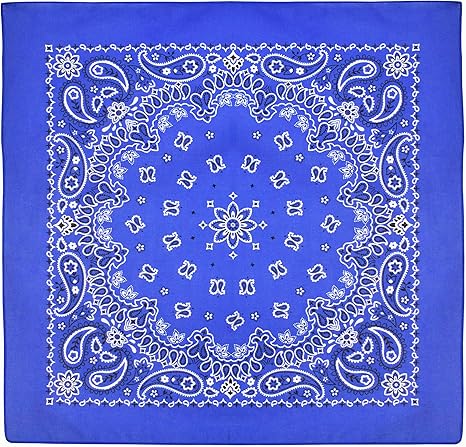 Photo 1 of 3pcs--Large Cotton Bandana for Men and Women - Paisley, 22x22 In, Red Black White Blue Purple Tan - Cowboy Head Bandanna Scarf Handkerchief