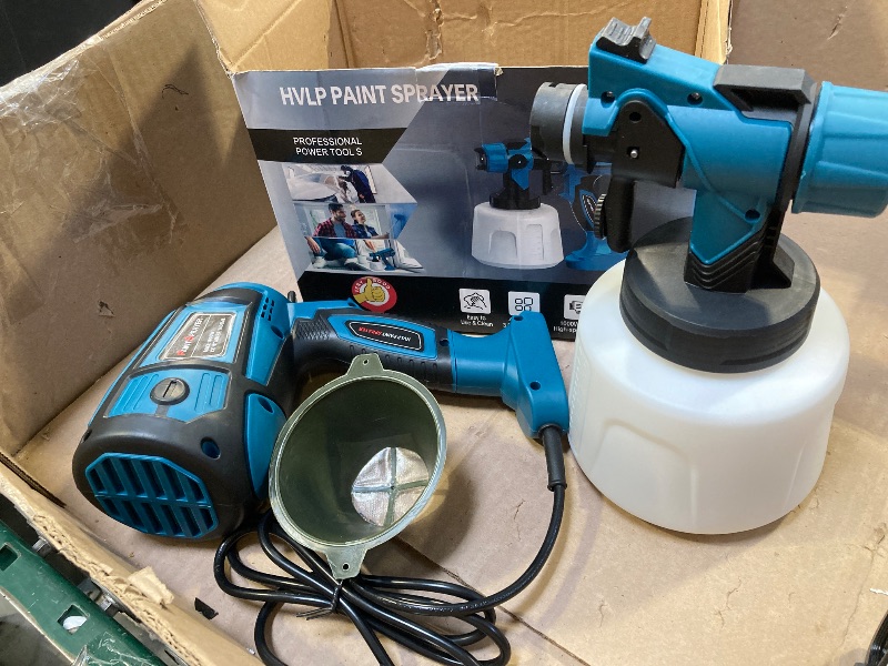 Photo 1 of Paint Sprayer Tool 800W High Power Electric Spray Paint Gun Easy to Clean for Furniture Cabinets Fence Walls Door Garden Chairs Blue