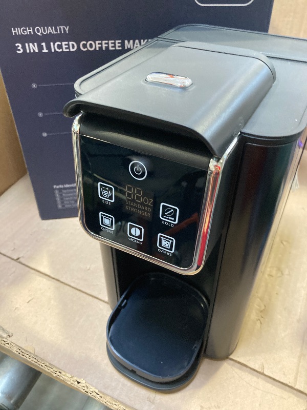 Photo 1 of SHARDOR Single Serve Coffee Maker 2.0, Hot and Iced Coffee Machine for K Cup Pods & Ground Coffee, 6 to 14 oz Brew Sizes, 50 oz Removable Water Tank, Bold Brew Setting, Stainless Steel, Black
