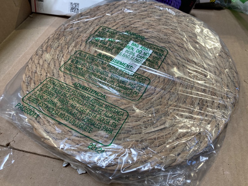 Photo 1 of Round Woven Placemats Set of 2, 12" Boho Rattan Placemats Natural Hand-Woven Place Mats Table Decor, Chargers for Dinner Plates, Farmhouse Place Mats, Wicker Table Mats for Dining Table, Home