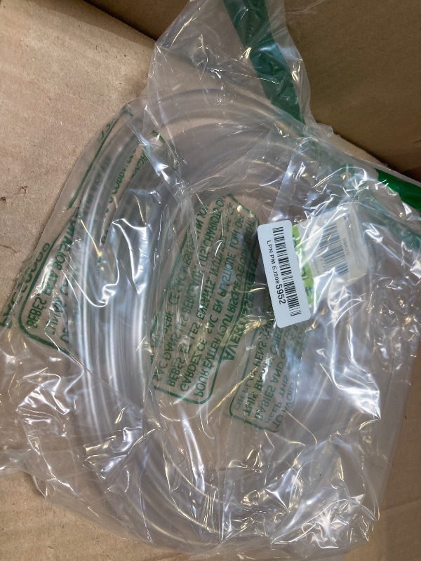 Photo 1 of Eastman 3/8 Inch ID (1/2 Inch OD) PVC Clear Vinyl Tubing, 10 Foot Length, 98620