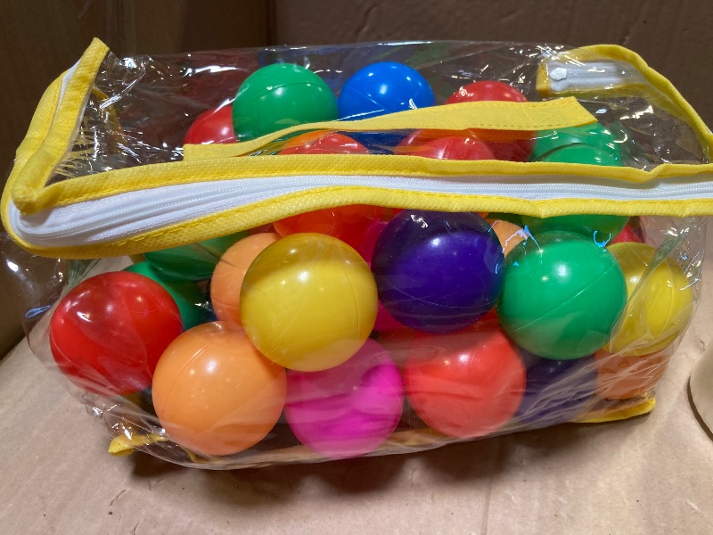 Photo 1 of Hovenlay Ball Pit Balls Phthalate Free BPA Free Crush Proof Plastic - 7 Bright Colors in Reusable Play Toys for Kids with Storage Bag