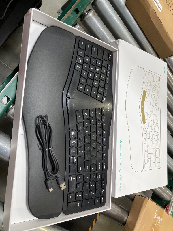 Photo 1 of Nulea RT05B Wireless Ergonomic Keyboard, Split Keyboard with Cushioned Wrist Rest, Bluetooth and USB Connectivity, USB-C Rechargeable, Compatible with Windows/Mac
