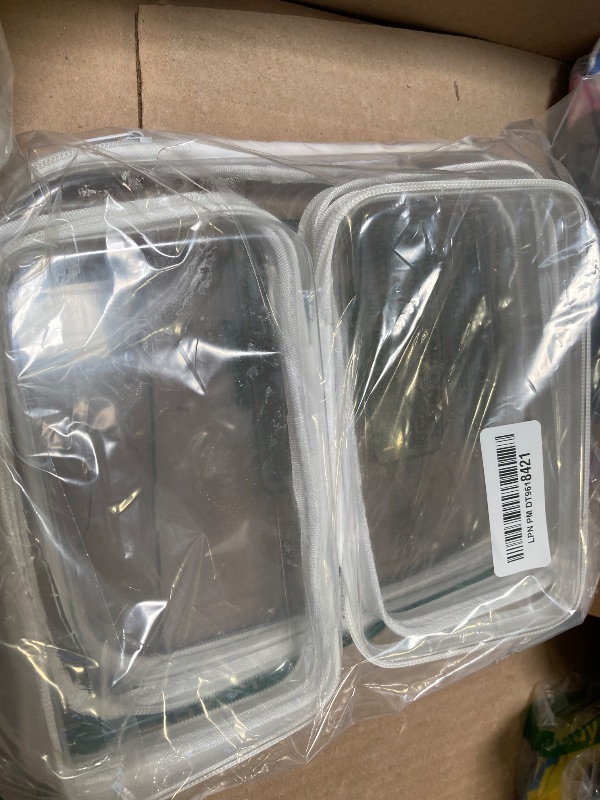 Photo 1 of WELPIRT 4 pcs Clear Zipper Pouches,Hard Shell Zipper Case, Toiletry Bag for Travel, CLear Diaper Bag, Toiletry Pouch, Travel Organizer, Clear Cosmetic Bag,Toy Storage Bins (M+3S)