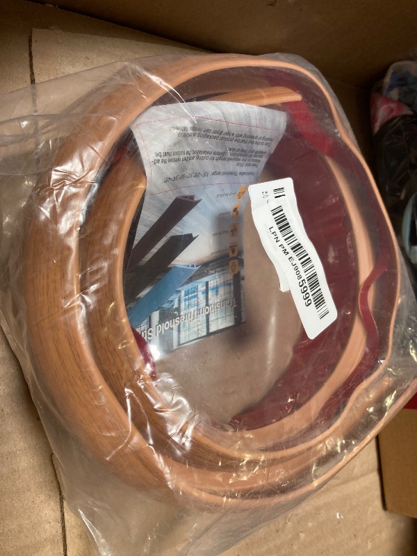 Photo 1 of Vinyl-Door-Thresholds-Ramps Floor-Transition-Strip 36 inch, Threshold 1/2'' ~ 3/5'', Thresholds-Ramps for Doorways, Transition Strips for Doorways/Carpet/Tile (Light Brown)