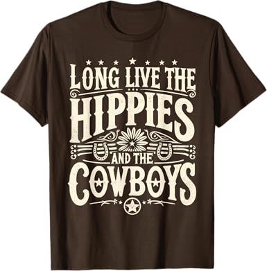 Photo 1 of L--Long Live The Hippies And The Cowboys Country T-Shirt