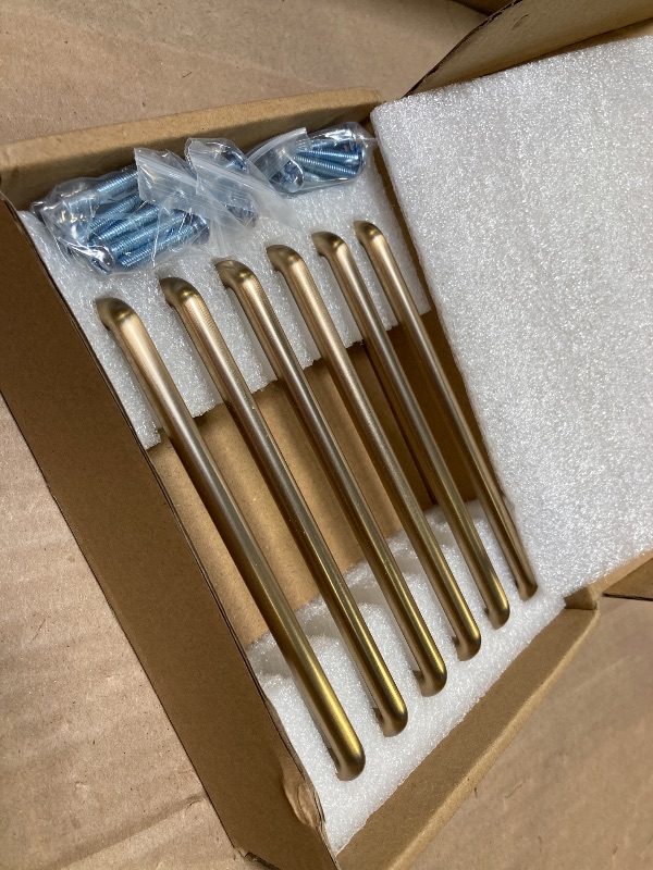Photo 1 of Goo-Ki 6 Pack 5" Center to Center Champagne Bronze Modern Cabinet Pulls Solid Contemporary Home Improvement Hardware Drawer Pulls Zinc Alloy Kitchen Handles