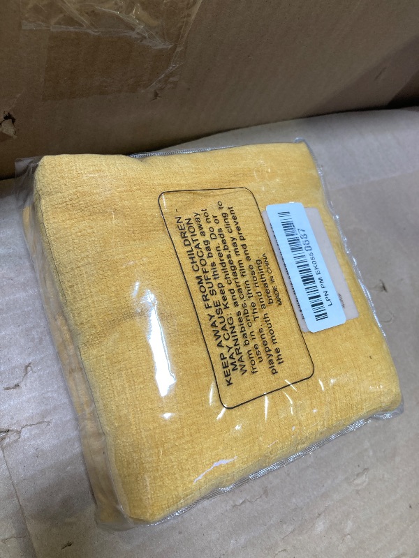 Photo 1 of GAWAMAY Decorative Square Throw Pillow Covers 18"x18" Inch Set of 2, Super Soft Chenille Pillows Farmhouse Fall Pillowcase for Living Room Bedroom Sofa Couch Cushion Cover Mustard Yellow 45x45cm