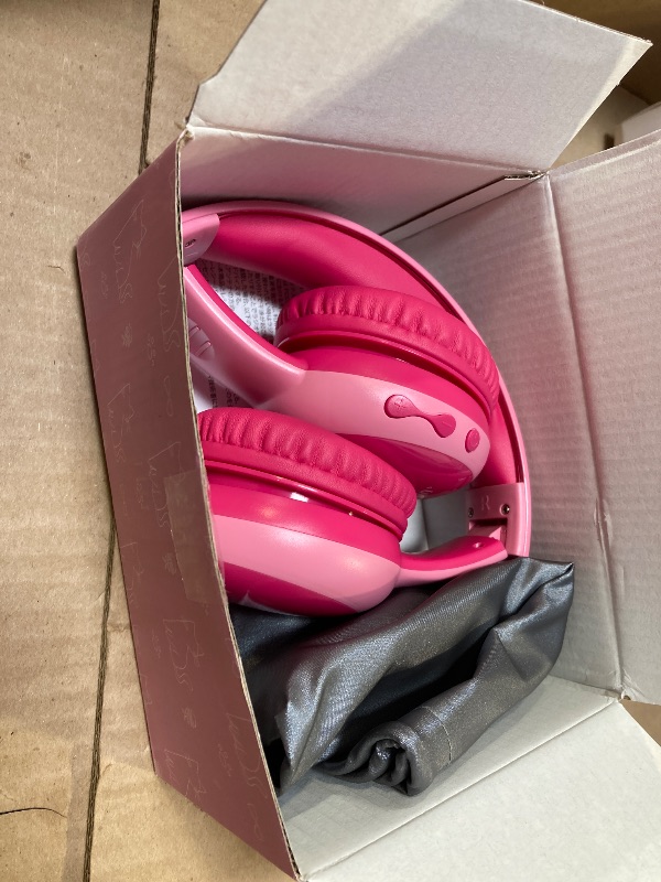Photo 1 of gorsun Kids Bluetooth Headphones, Portable Wireless Headset for Kids, Bluetooth 5.3, Over-Ear Toddler Headphones with Microphone, 85dB Volume Limited, 40 Hours Playtime (Pink)