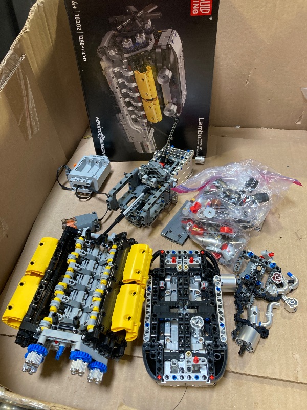 Photo 1 of Mould King LB V12 Engine Kits That Runs, Build Your Own Combustion Engine, Model V8 Engine Kits for Display, Physical Science Experiment Toy for 14+ Kids Boys and Adult 10202 