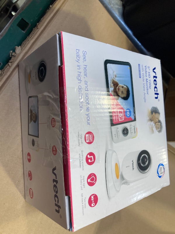 Photo 1 of VTech VM818HD Baby Monitor, 5" 720p Screen, Night Light, 110-degree Wide-Angle True-Color DayVision, HD No Glare NightVision, 1000ft Range, 2-Way Talk, Secure Transmission No WiFi