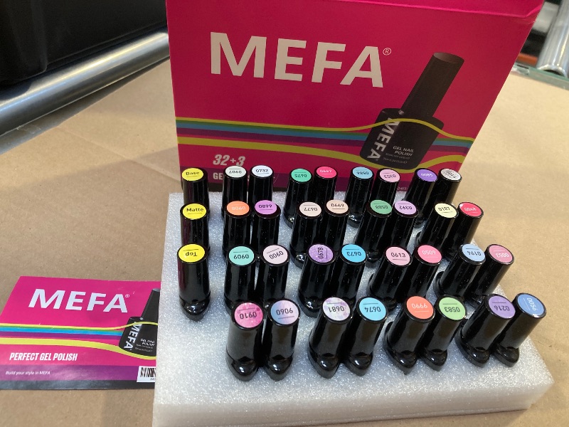 Photo 1 of MEFA 35 Pcs Pastel Gel Nail Polish Set, 32 Colors Spring Collection Gel Nail Polish Kit Macaron Pink Green Nail Art Manicure DIY Home Decoration Beginners Gifts for Women Girls