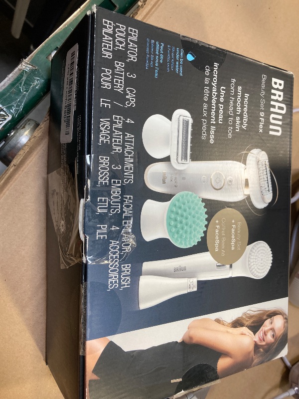 Photo 1 of Braun Epilator Silk-épil 9 Flex 9-300 Beauty Set, Facial Hair Removal for Women, Hair Removal Device, Shaver & Trimmer, Cordless, Rechargeable, Wet & Dry, FaceSpa