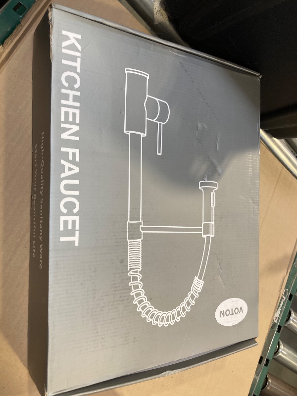 Photo 1 of VOTON Black Kitchen Faucet with Pull Down Sprayer Pull Out Kitchen Sink Faucet Stainless Steel Commercial Spring Farmhouse faucets for Kichen Sink Camper Laundry Utility Rv Bar Sink Faucet