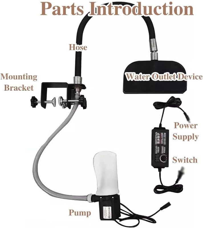 Photo 1 of Head Spa Water Outlet with Pump, Hair Spa Head Therapy Equipment, Water Circulation Frame, Head Massage Waterfall for Shampoo Basin, Beauty Salon
