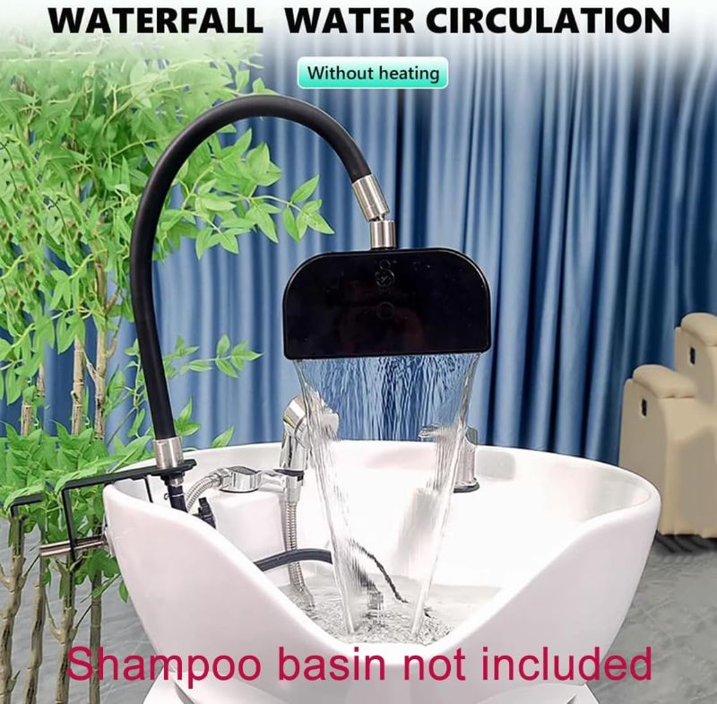 Photo 1 of Head Spa Water Outlet with Pump, Hair Spa Head Therapy Equipment, Water Circulation Frame, Head Massage Waterfall for Shampoo Basin, Beauty Salon
