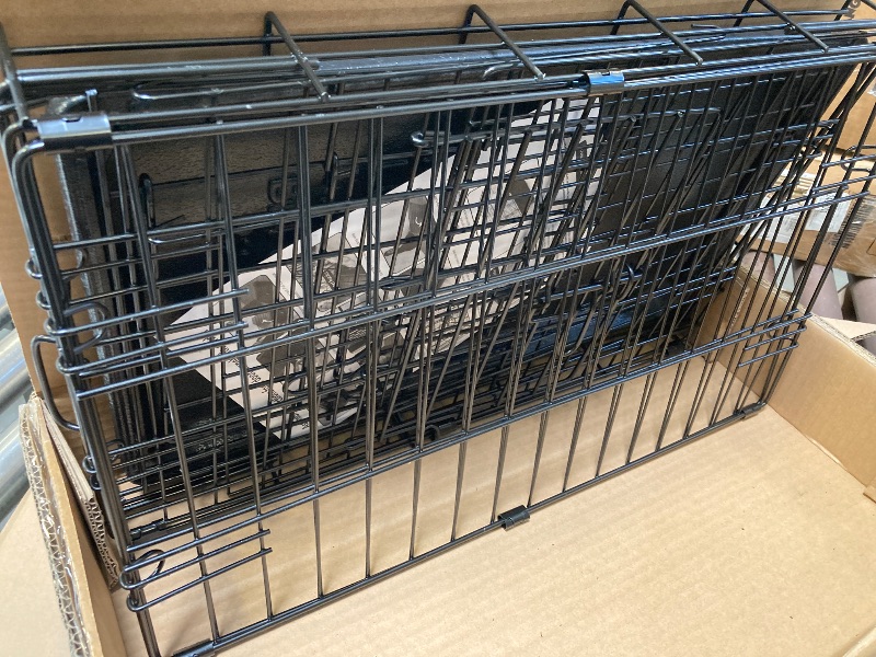 Photo 1 of Dimensions: 22"L x 13" W x 15.5" H   Vibrant Life Double-Door Foldable Metal Wire Dog Crate with Divider Small 22
