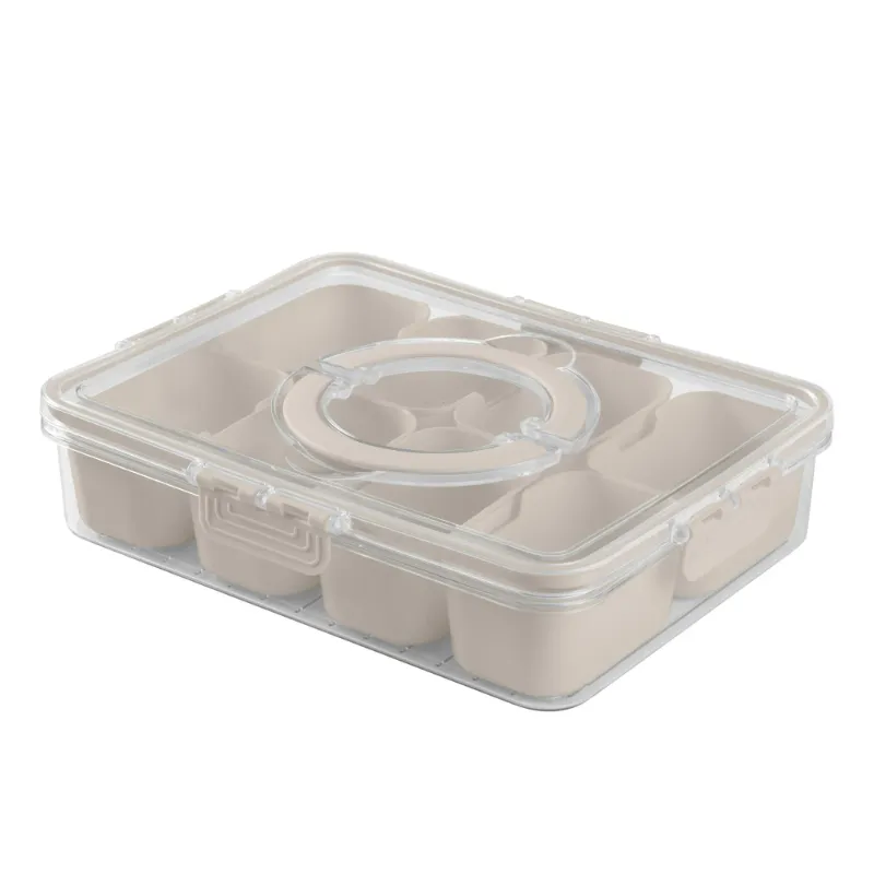 Photo 1 of 2pcs--Cook With Color 8-Compartment Snackle Box, Charcuterie Container, Divided Serving Tray with Lid & Handle