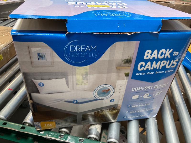 Photo 1 of Dream Serenity Dorm Bedding Bundle w/ Memory Foam Pillow, Topper & Protector (Twin XL) 