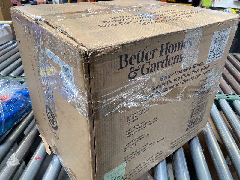 Photo 1 of Better Homes & Gardens 2-Pack Indoor Black Gerald Dining Chairs, Black - 16"W x 19.5"D x 34"H
