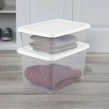 Photo 1 of 7pcs Sterilite 20 Quart Clear Plastic Storage Bin with Snap-On Lid 
