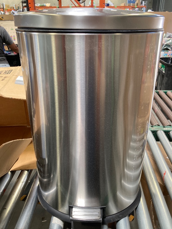 Photo 1 of Better Homes & Gardens 10.5 Gallon Trash Can Oval Kitchen Step Trash Can Stainless Steel
