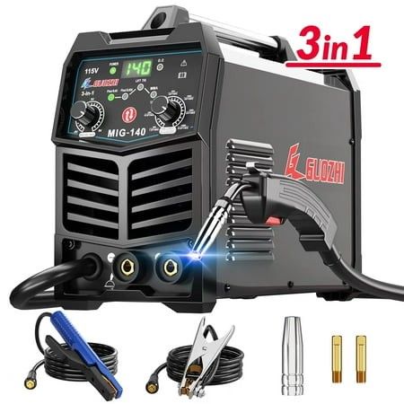 Photo 1 of GZ GUOZHI 140A MIG Welder 110V 3 in 1 Multi-Process Welding Machine Gasless Flux Core Welder MIG MMA Lift TIG(22.5LB)