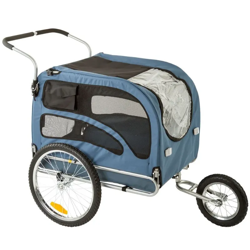 Photo 1 of Blue 2-in-1 Pull-Behind Dog Bike Carrier Bicycle Pet Trailer
